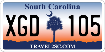 SC license plate XGD105