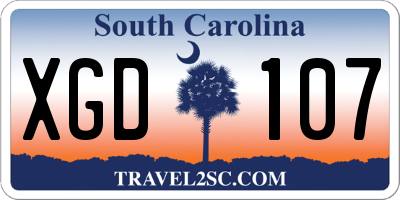 SC license plate XGD107