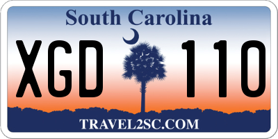 SC license plate XGD110