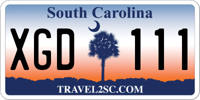 SC license plate XGD111