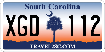 SC license plate XGD112