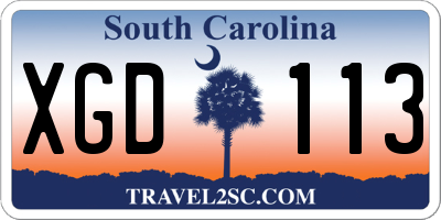SC license plate XGD113