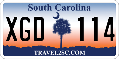 SC license plate XGD114