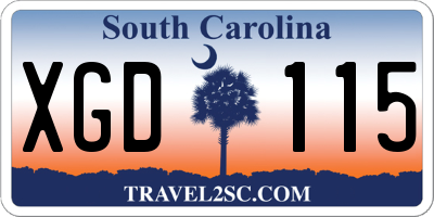 SC license plate XGD115