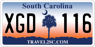 SC license plate XGD116