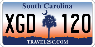 SC license plate XGD120
