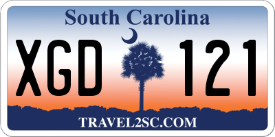SC license plate XGD121