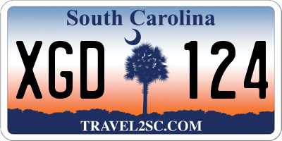 SC license plate XGD124