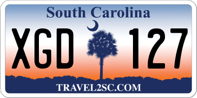SC license plate XGD127