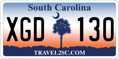 SC license plate XGD130
