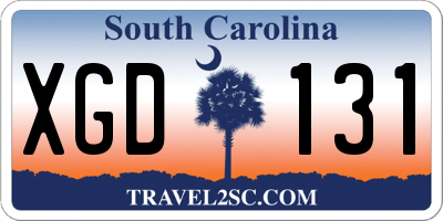 SC license plate XGD131