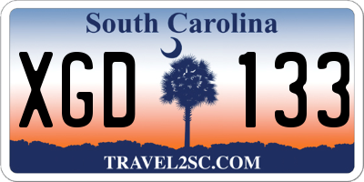 SC license plate XGD133