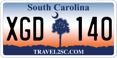SC license plate XGD140