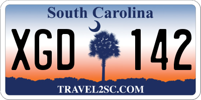 SC license plate XGD142