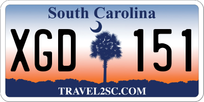 SC license plate XGD151