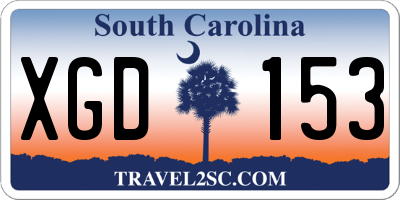 SC license plate XGD153