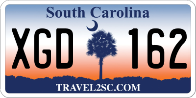 SC license plate XGD162