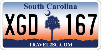 SC license plate XGD167