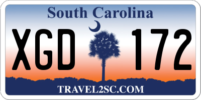SC license plate XGD172