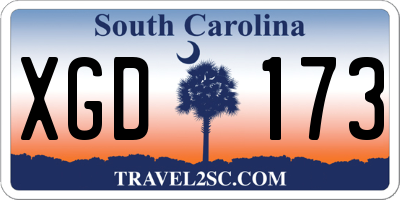 SC license plate XGD173