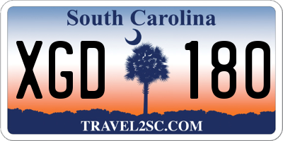 SC license plate XGD180