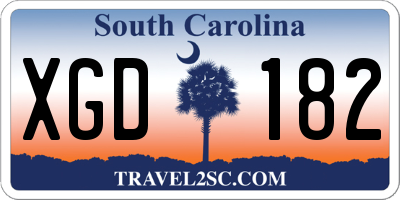 SC license plate XGD182