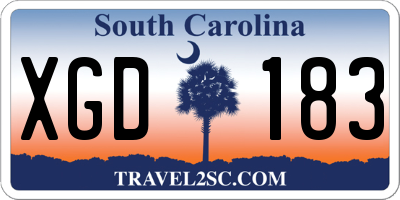 SC license plate XGD183