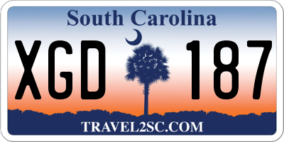 SC license plate XGD187