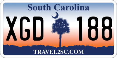 SC license plate XGD188