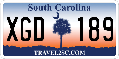 SC license plate XGD189