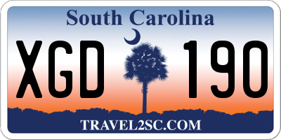 SC license plate XGD190