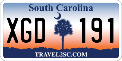 SC license plate XGD191