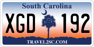 SC license plate XGD192