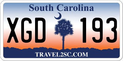 SC license plate XGD193