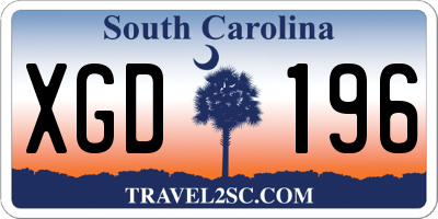 SC license plate XGD196