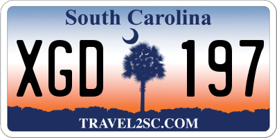 SC license plate XGD197