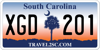 SC license plate XGD201