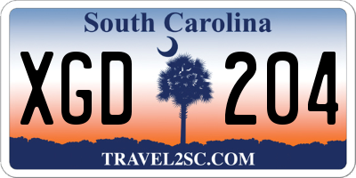 SC license plate XGD204