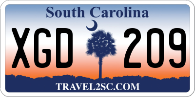 SC license plate XGD209