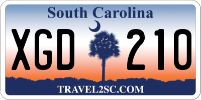 SC license plate XGD210