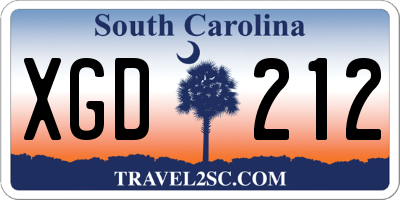 SC license plate XGD212