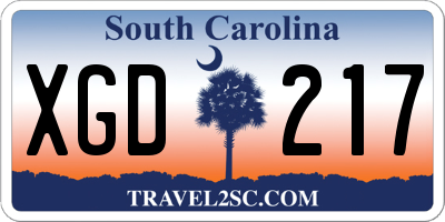 SC license plate XGD217