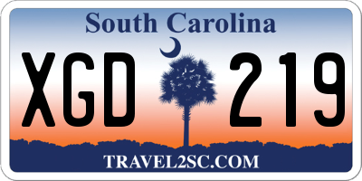 SC license plate XGD219