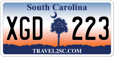 SC license plate XGD223