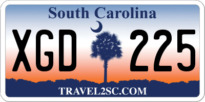 SC license plate XGD225