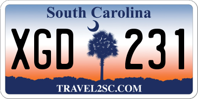 SC license plate XGD231