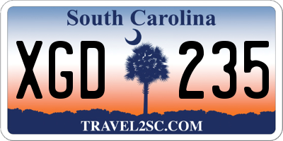 SC license plate XGD235