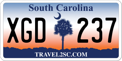 SC license plate XGD237