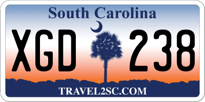 SC license plate XGD238