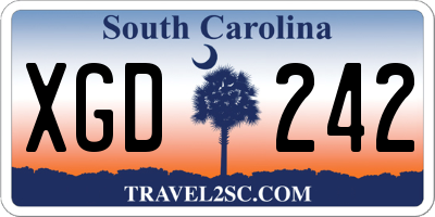 SC license plate XGD242